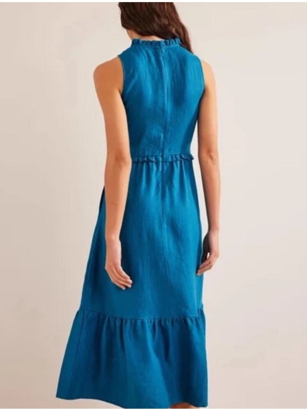 Smocked Linen Midi Dress
Crystal Teal - Picture 2 of 10